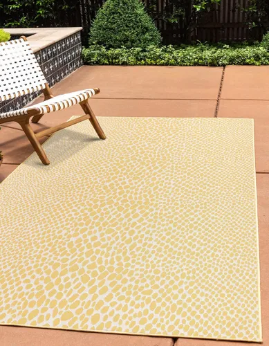 Vista 32 de Unique Loom Outdoor Collection Alfombra de área - Ciudad del Cabo (2' 2' x 3' 1' Rectángulo, Azul/Oliva)