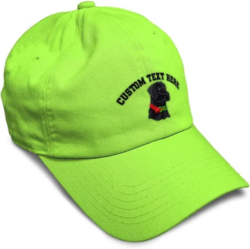 Vista 34 de Gorra de béisbol suave negra con cabeza de laboratorio bordada para perros, sarga de laboratorio negra, de algodón, con mosca de dragón, sombreros
