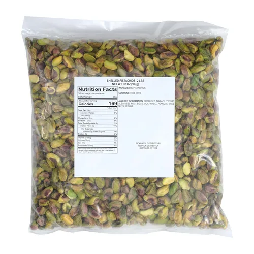 Vista 2 de Pistachos sin cáscara crudos sin sal, bolsa de 2 libras, sin cáscara pistachos, bolsa a granel de 32 onzas