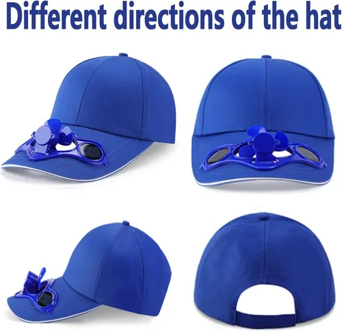 Vista 2 de Gorra de ventilador de energía solar, gorra de béisbol y golf que enfría tu cara en el sol caluroso verano