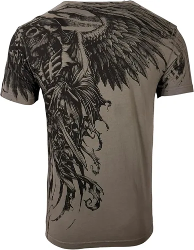 Vista 3 de Xtreme Couture by Affliction Camiseta para hombre, diseño gráfico Carbón (empuñando la muerte)