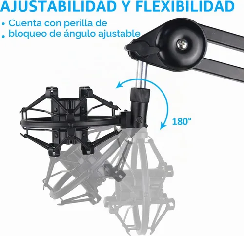 Vista 5 de SUNMON Q2U USB/XLR Soporte de montaje de micrófono para reducir la vibración y el ruido, adecuado para Samson Q2U USB/XLR Dynamic Mic Montaje