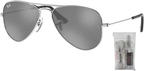Vista 2 de Ray-Ban Junior Kids' Aviator RJ9506S Pilot Sunglasses for Junior Kids' + BUNDLE With Designer iWear Eyewear Kit