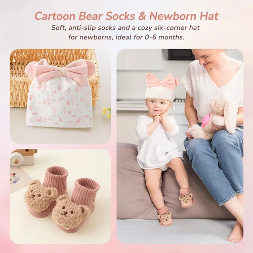 Vista 12 de Strawberry Fairy Juego de Regalo de 10 Piezas para Bebés Niñas, Artículos Esenciales para Recién Nacidos Regalos para Bebé Niña, Cesta de Regalo