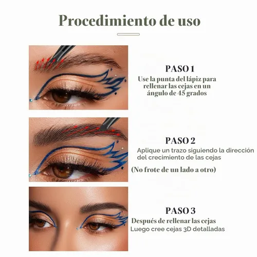 Vista 6 de Lápiz líquido de cejas de 4 garras, efecto microblading de aspecto natural impermeable, herramienta de maquillaje profesional con punta fina, 1 #