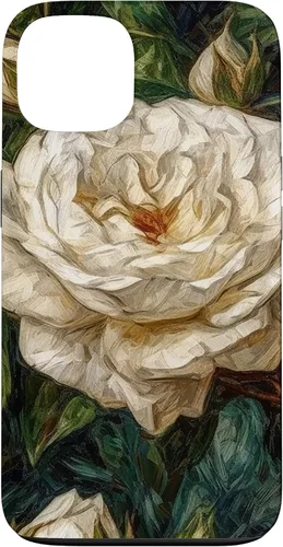 Vista 7 de iPhone 16 Van Gogh Art White Flower White Roses Case