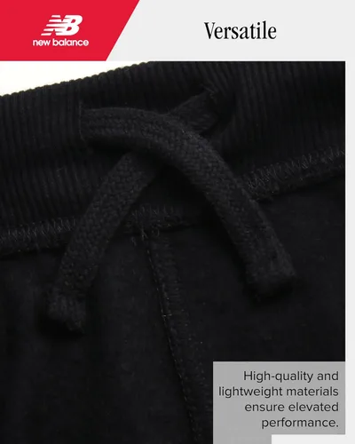 Vista 22 de New Balance Pantalones deportivos para niña, forro polar de mezcla de algodón suave con cordón y bolsillos (tallas 8-16)