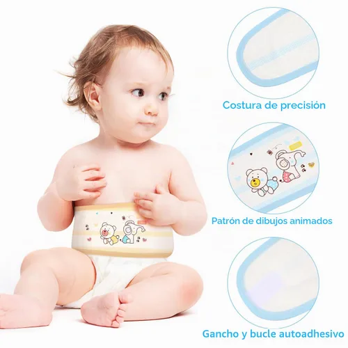 Vista 3 de EXCEART Cinturón de hernia umbilical para bebé, banda de ombligo infantil