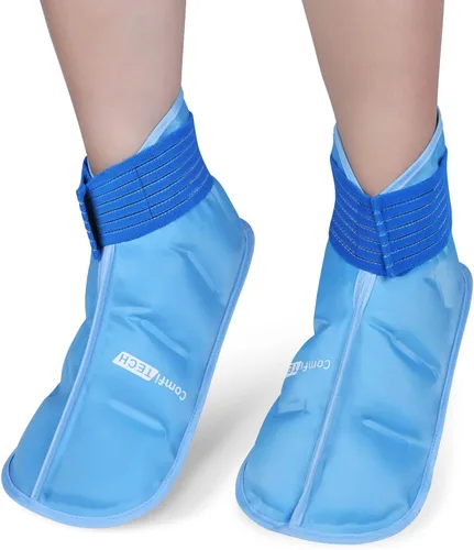 Vista 5 de ComfiTECH Envoltura para la cabeza de hielo para migraña con cobertura superior y envoltura de hielo para pies ComfiTECH