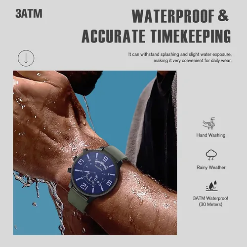 Vista 4 de DOUKOU Men's Watches Analog Watch Timepiece Minimalist Fashion Easy Read Adjutable Silicone Strap Sapphire Glass Watch Round 3D Numeral Dial Watch