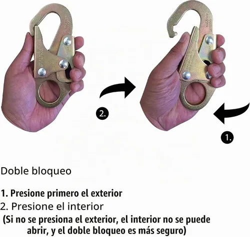 Vista 4 de Fusion Climb Maxi-2 Gancho de acero al carbono de alta resistencia forjado a presión, oro, universal (FP-6013-5-HS-GLD)