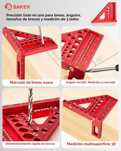Vista 2 de Herramienta cuadrada de medición de múltiples ángulos Saker 3D, cuadrado