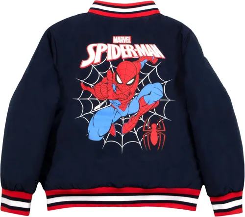 Vista 2 de Marvel Spider-Man Queens NY - Chaqueta de bombardero para niños, chaqueta universitaria con cremallera para niños y niños pequeños