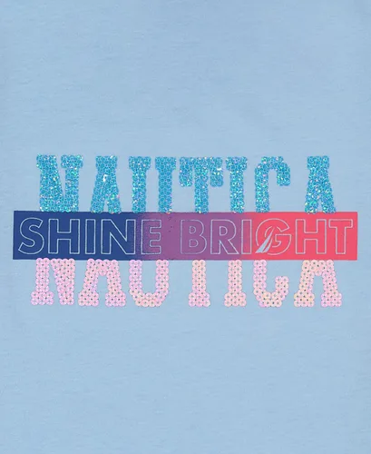 Vista 2 de Nautica Girls' Short Sleeve T-Shirt with Flip Sequin Design, Cotton Tee with Tagless