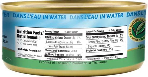 Vista 2 de Gefen Chunk Light Atún en agua 6oz (paquete de 6), bajo en grasa, Kosher para Pascua