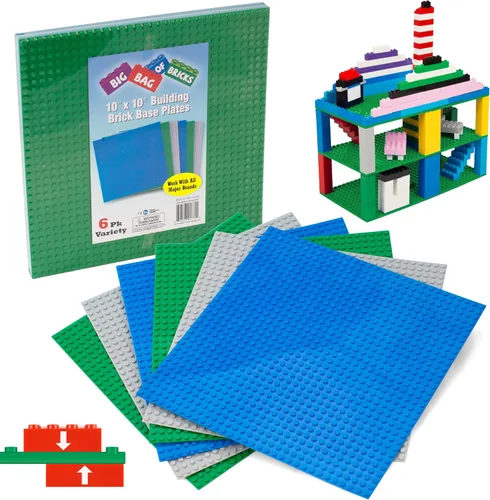 Vista 8 de Placas base clásicas para ladrillos de construcción, placas azules de 10 x