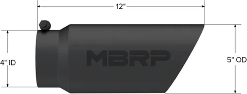 Vista 2 de MBRP T5053BLK punta de escape angulada de pared doble de 5 pulgadas O.D. (revestimiento negro)