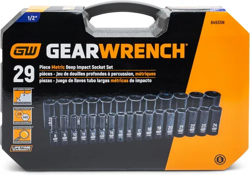 Vista 7 de GEARWRENCH - Juego de llaves de vaso de impacto estándar, color negro