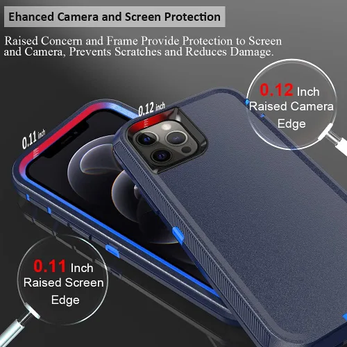 Vista 3 de Funda compatible con iPhone 13 Pro Max de 6.7 pulgadas, con protectores de pantalla, resistente, a prueba de golpes, protección de cuerpo completo