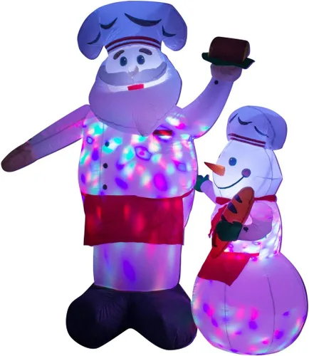 Vista 5 de AJY Combinación inflable gigante de chef y muñeco de nieve de 6 pies