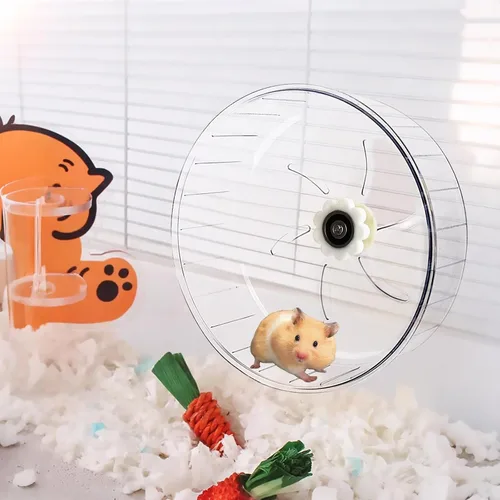 Vista 3 de Rueda de ejercicio súper silenciosa para hámster, accesorios para jaulas, accesorios de 6.3 pulgadas para correr para animales pequeños, mascotas