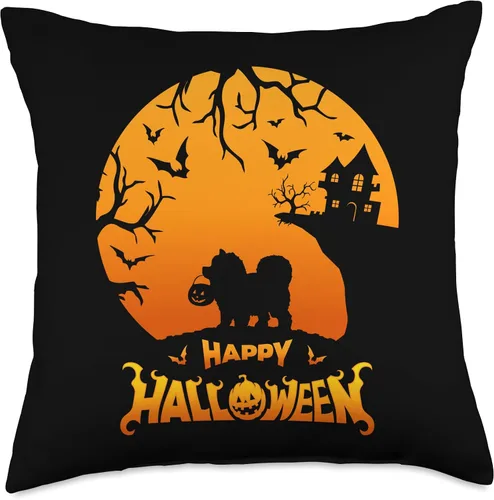 Vista 4 de Chow Chow Happy Halloween Costume Dog Pumpkin Dog Boo Dogs Throw Pillow
