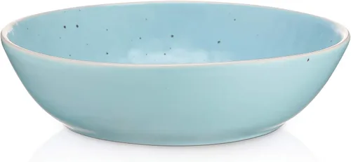 Vista 6 de Stone Lain Elena Stoneware - Juego de vajilla redonda de 16 piezas, color azul, 16 piezas, servicio para 4