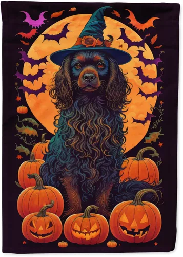 Vista 27 de Caroline's Treasures DAC1466GF - Bandera decorativa para jardín de Halloween de Affenpinscher Witchy para jardín, decoración para patio exterior