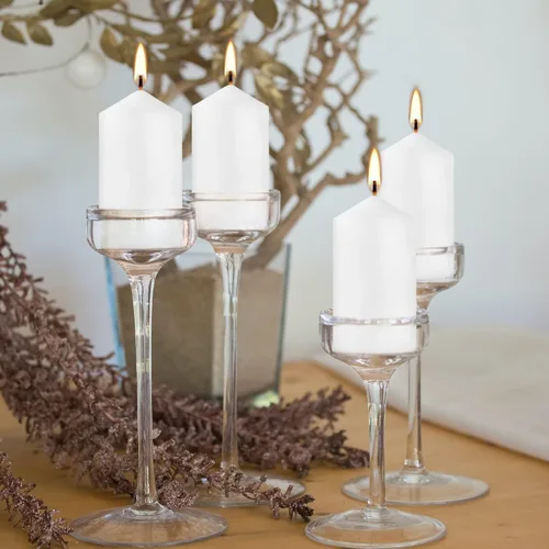 Vista 6 de Howemon 20 velas de pilar de cera de larga combustión a granel de 2 x 4 pulgadas, sin goteo, sin perfume, sin humo, para bodas, fiestas, spa