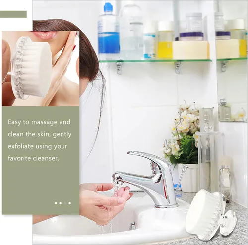 Vista 3 de Cepillo de limpieza facial de cerdas suaves, limpiador facial manual para limpieza profunda de poros, exfoliante y cuidado de la piel, cepillo