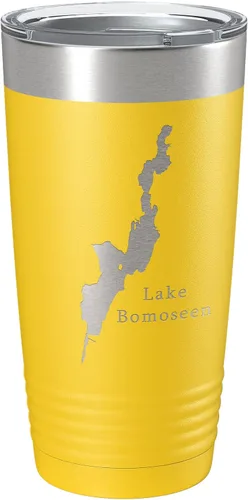 Vista 16 de Lake Bomoseen Map Tumbler Travel Mug Insulated Laser Engraved Coffee Cup Vermont 20 oz Black