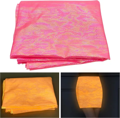 Vista 7 de Tela que brilla en la oscuridad, tela brillante para coser ropa, tela de poliéster luminosa para tela iluminada para ropa, decoraciones, suministros