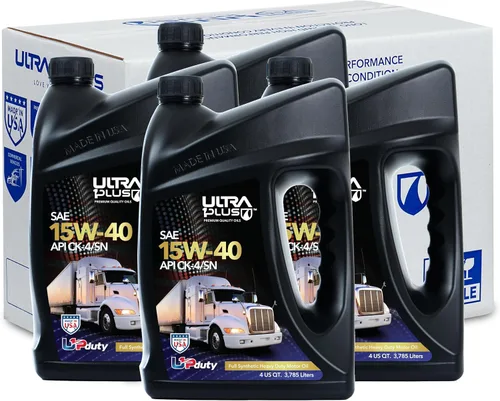 Vista 9 de Ultra 1Plus SAE 15W-40 Aceite de motor diésel totalmente sintético de servicio pesado - Aceite de motor 15W 40 API CK-4/SN (1 galón)