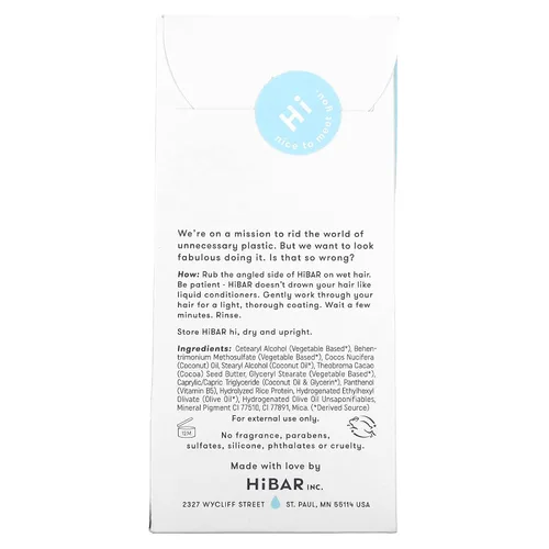 Vista 2 de HIBAR Barra acondicionadora, cuidado del cabello totalmente natural, sin plástico, fabricada con ingredientes ecológicos, tamaño de viaje, seguro