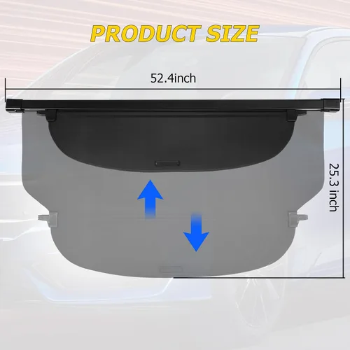 Vista 8 de AUXMART - Cubierta de carga retráctil para Honda CRV 2017 2018 2019 2020 2021 2022