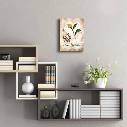 Vista 6 de Epic Art "He Loves Me" de Ed Wargo, arte de pared de vidrio acrílico, 12.0 x 15.9 in