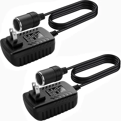Vista 9 de Convertidor de CA a CC 2A 24W Adaptador de enchufe para encendedor de cigarrillos de automóvil, cable de alimentación 110-240V a 12V AC/DC