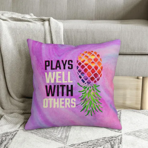 Vista 10 de Funda de almohada decorativa de piñas al revés, fundas de cojín cuadradas estándar para sofá, sala de estar, cama, 18 x 18 pulgadas, color rosa