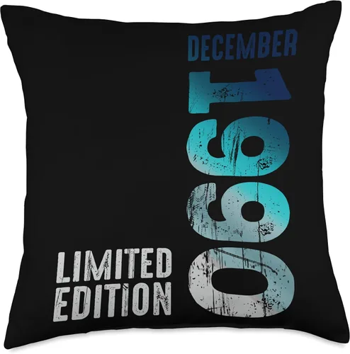Vista 4 de December 1990 Year 1990 Retro 1990 Vintage Limited Edition Throw Pillow