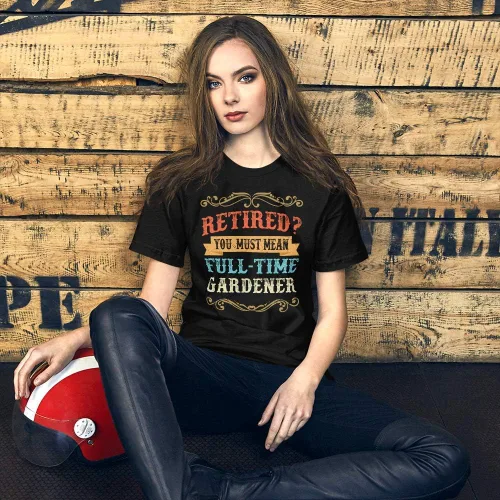 Vista 4 de Vintage Retirement Party Costume Gardener Retired Gift for Men Women 200423 S Black Tshirt
