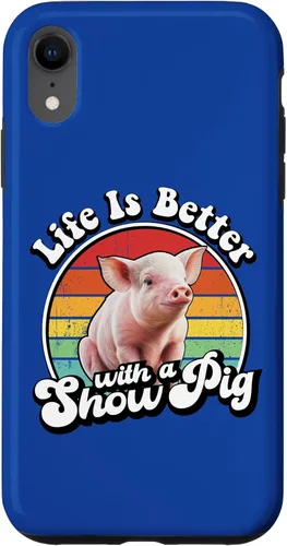 Vista 25 de Mens Womens Retro Vintage Life is Better Cute Show Pig Lover Case for iPhone 17