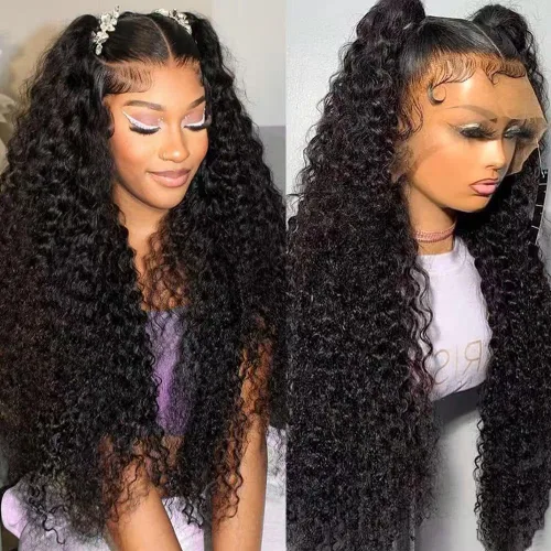 Vista 18 de Peluca de cabello humano rizado afro de 13 x 4 HD, pelucas de encaje frontal HD de 200 de densidad, sin pegamento, pelucas de cabello humano Natural