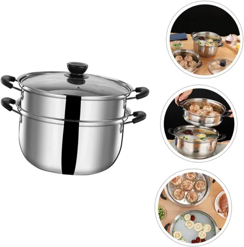 Vista 7 de Olla de sopa Olla de comida Olla de vapor Olla práctica Olla de vapor de cocina Olla de cocina Olla de cocina Olla de acero inoxidable Olla de acero