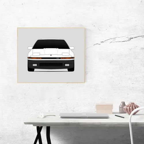 Vista 9 de Custom Car Posters Póster hecho a mano compatible con Toyota Supra MK 3 (A70) (1986-1993) de 3ª generación, decoración de pared impresa, 8 x 10
