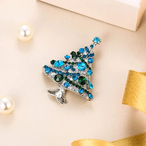 Vista 4 de EVER FAITH Streamer Star - Broche para árbol de Navidad, cristal austriaco, Cristal