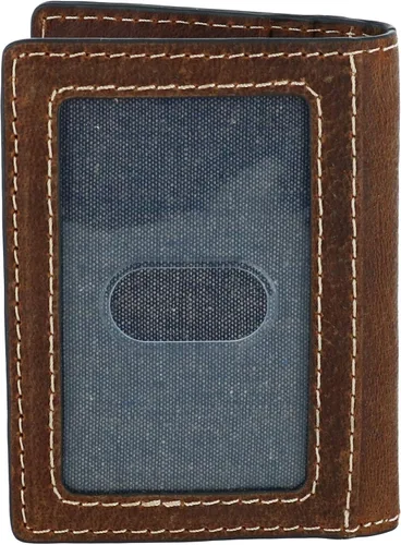 Vista 4 de Wrangler Cartera de piel para hombre con clip para dinero, coñacmarrón, Cartera con tarjetero