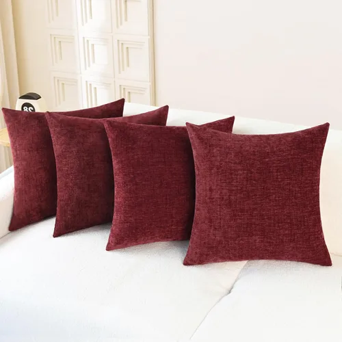 Vista 91 de CaliTime - Paquete de 2 fundas de almohada acogedoras para sofá, decoración del hogar, felpilla suave teñida sólida, 16 x 16 pulgadas, marrón Marrón
