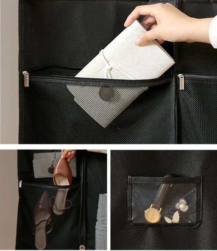 Vista 5 de Fundas protectoras para ropa, bolsas protectoras de viaje, plegable, para colgar ropa, bolsa de ropa, bolsa de lona con cremallera, lavable