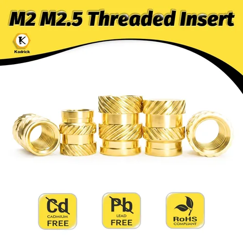Vista 2 de 300 piezas de inserciones roscadas M2 M2.5 para plástico con puntas de ajuste térmico, kit de inserciones de ajuste térmico M2 y M2.5, inserciones