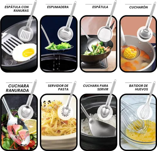 Vista 5 de Leidawn Wok de acero al carbono de 12.8 pulgadas, 11 piezas de wok y sartenes para freír con tapa, wok chino sin revestimiento químico con 10